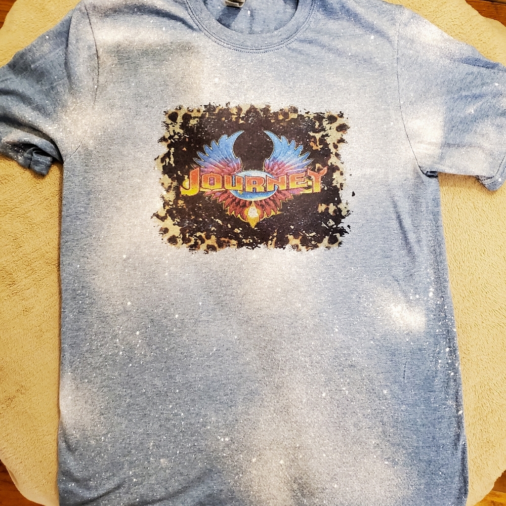 Custom bleach dyed Journey tshirt